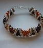 COFFEE, CHOCOLATE BROWN AND COPPER RHINESTONE BRACELET.  929 - Image 3