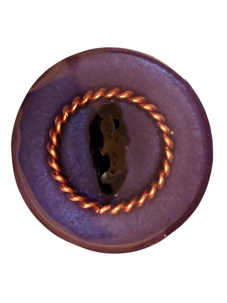 Tensor ring Pocket Puk 144mhz with large obsidian crystal in deep purple. SIZE L