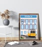 Lilsbon wall print, Lisbon retro city print, Portugal travel poster, gift - Image 3