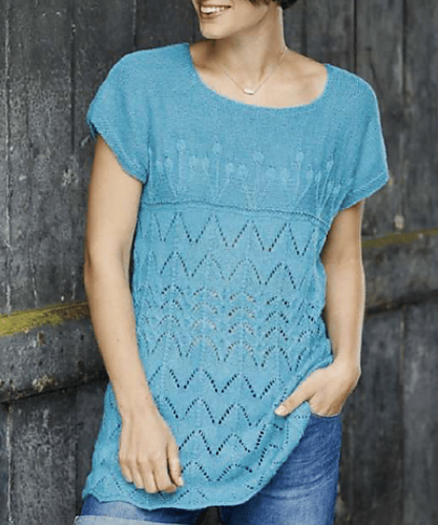 Ladies lace top Knitting Pattern "Reflection"