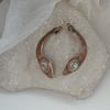 "Copper Cobra"  Rustic Artisan Earrings with Mother of Pearl
