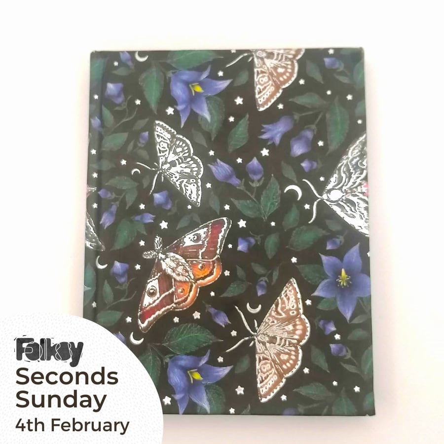 Midnight Moths handmade A5 notebook - Seconds Sunday
