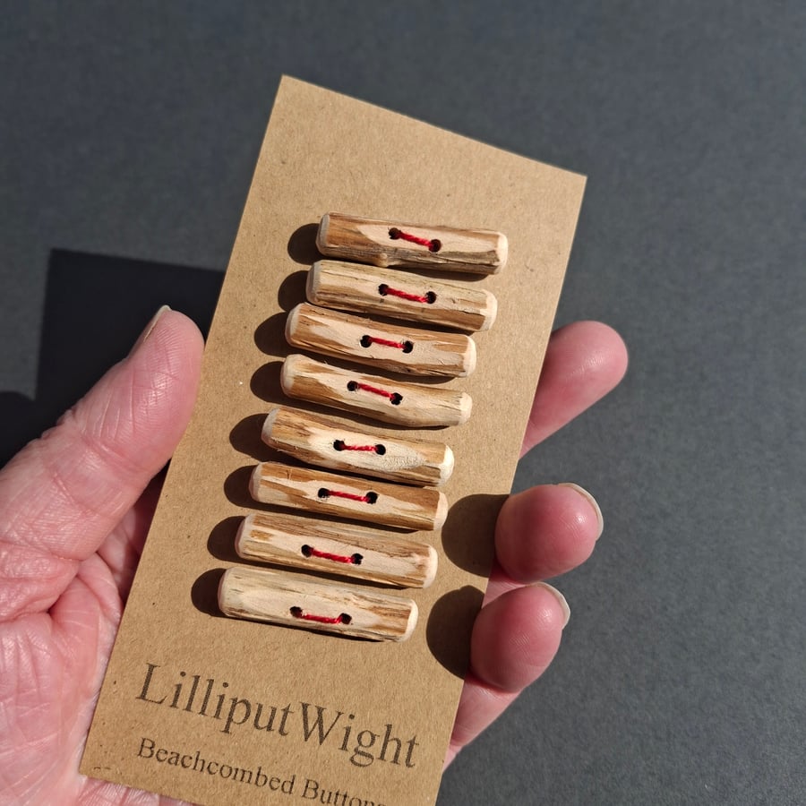 Set of eight driftwood toggle buttons