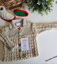 Designer Hand Knitted Cardigan & Booties Set 0-3 months size - Image 8