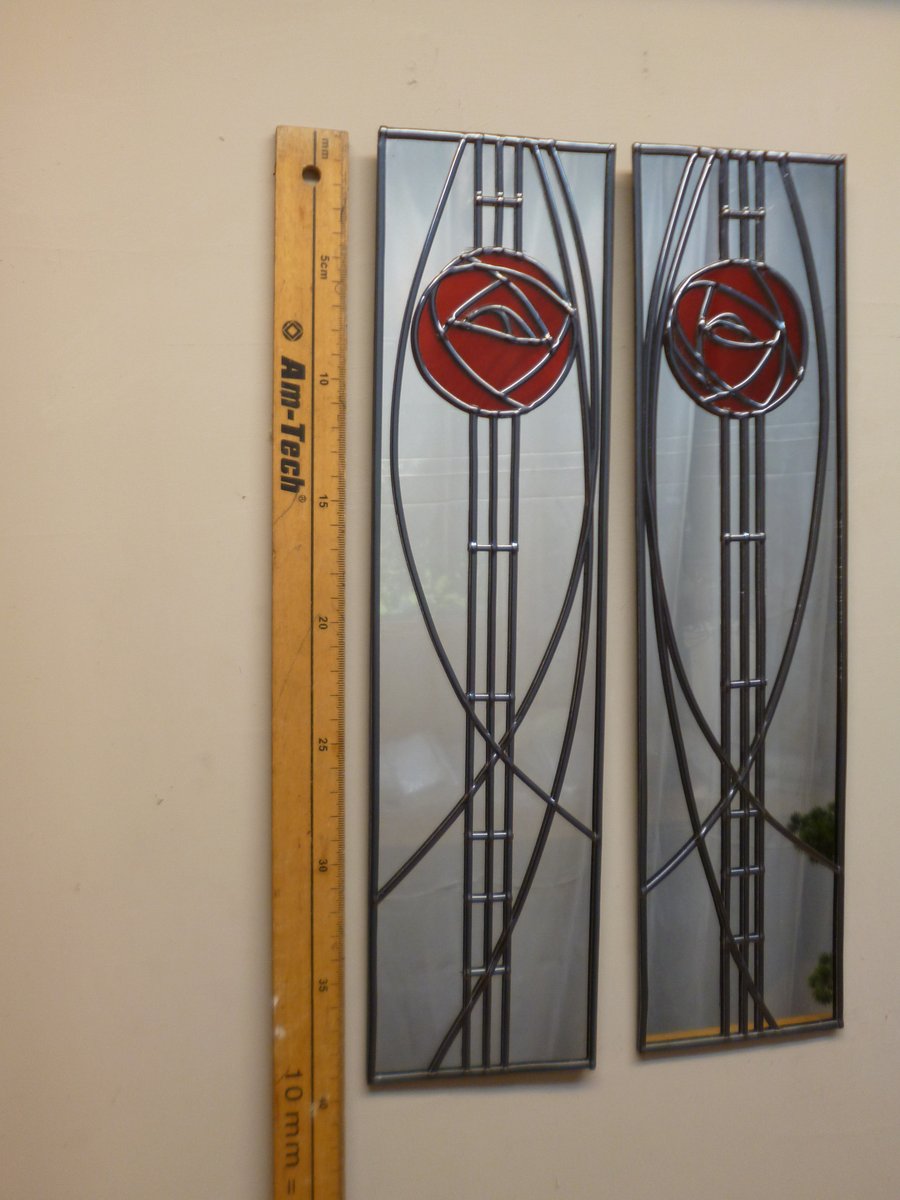 Rennie Mackintosh style Decorative Stained Glass mirror
