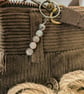 Pink Zebra Jasper Fidget Keyring - Image 1
