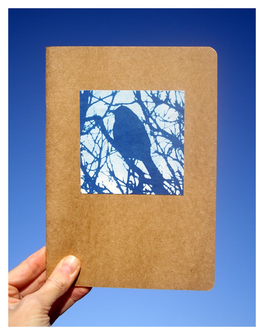 SALE - 20% off! Bird & branch cyanotype large notebook 