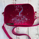 Velvet Crossbody Bag - peacock