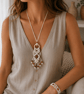 Handmade Macramé Necklace & Bracelet Set – Amber Beads, Boho Jewellery.