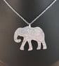 Sterling Silver Etched Mehndi Elephant Necklace