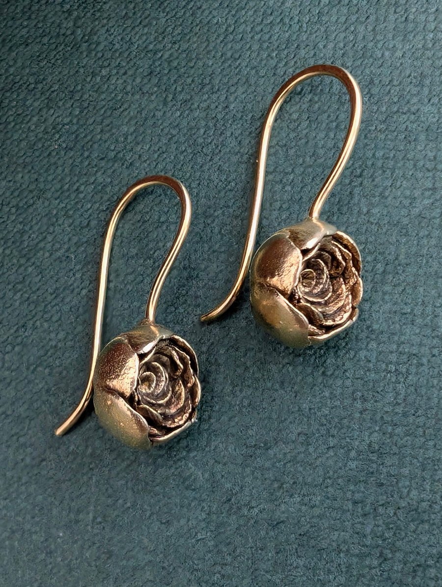 Perfectly Imperfect - Golden Peony Drop Earrings 