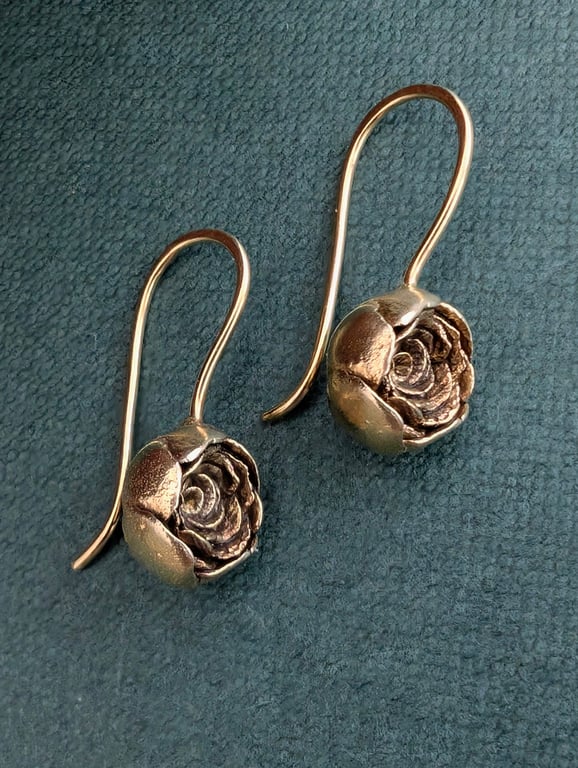 Perfectly Imperfect - Golden Peony Drop Earrings 