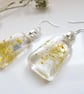 Real Lace Flower Earrings in Resin - SUNSHINE LACE