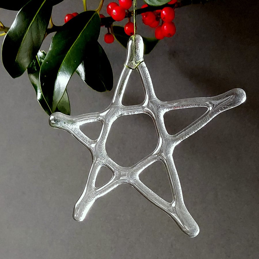 Recycled glass star Christmas decoration