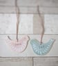 Hand Painted Wooden Birds Hanging Decorations