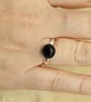 Minimalist Black Onyx ring. Adjustable 925 sterling silver rings for women - Image 2
