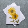 sunflower hand painted original art greetings card ( ref F 268 )