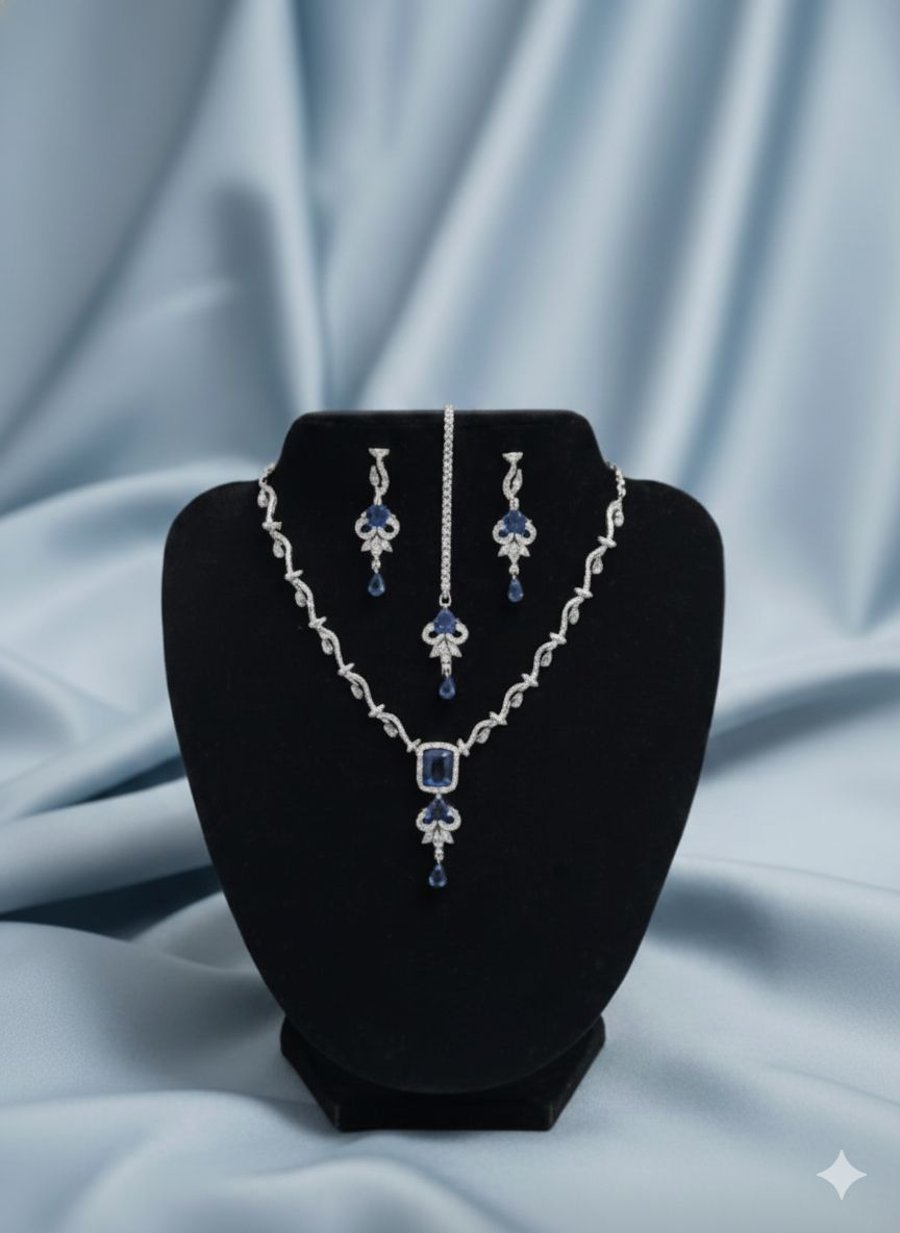 Blue and Silver Jewellery Set 