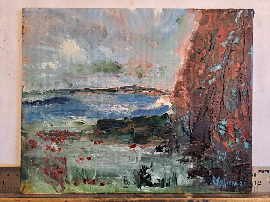 Red Cliff Side (Original Landscape Painting)