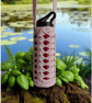Hand Crochet Water Bottle Holder Crossbody Water Bottle Carrier - Soft Pink