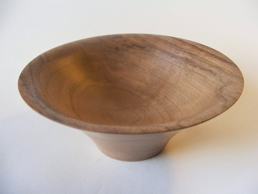 Walnut bowl trumpet shaped