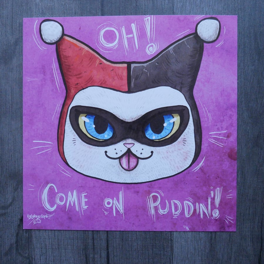 Harley Quinn Cat Print