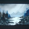 Art painting aceo SFA original paintings landscape river 54