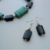 Custom Listing for Liz   Black Agate Earrings     KCJ382