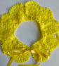 Yellow Crochet Lace Collar, Handmade Detachable Floral Accessory with Ribbon  - Image 3