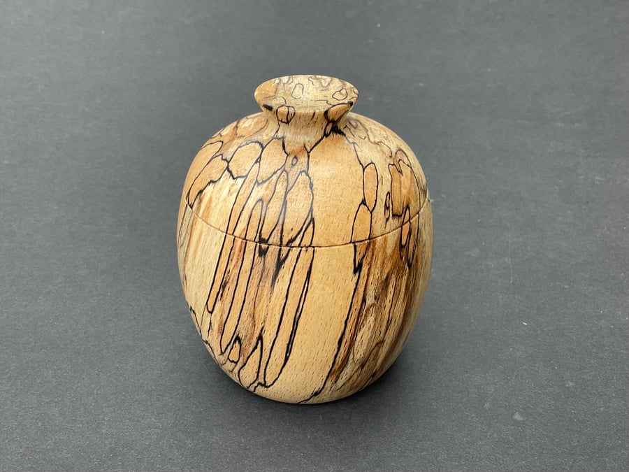 Spalted beech wooden box with lid