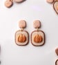 Pumpkin Stud Earrings: Handmade Polymer Clay Halloween Jewelry