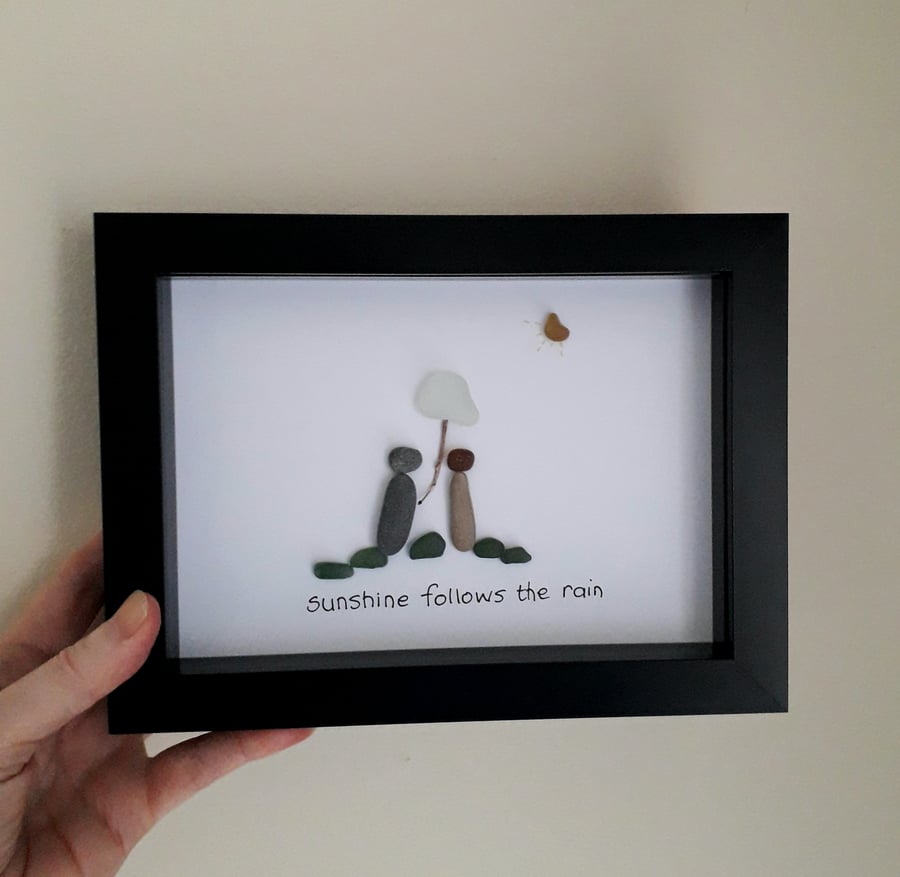 Pebble Art, Sea Glass Picture, Motivational Gifts