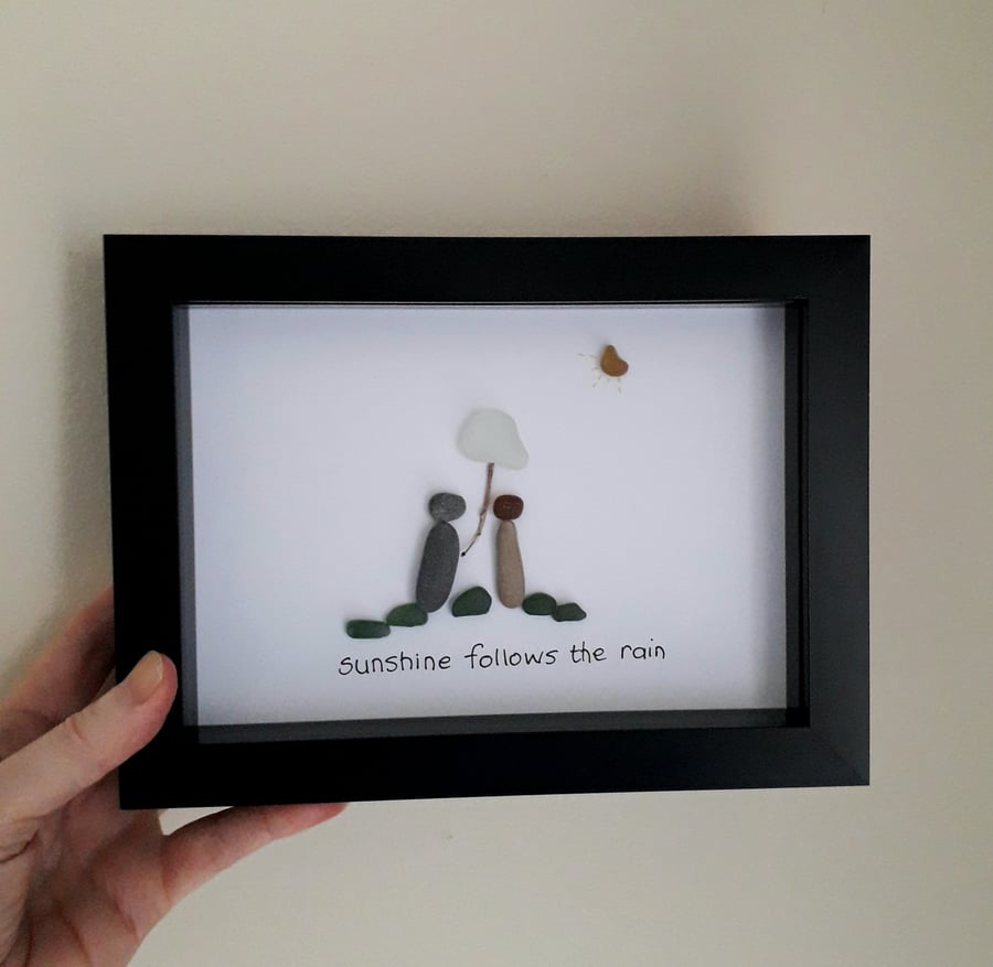 Pebble Art, Sea Glass Picture, Inspirational Gifts