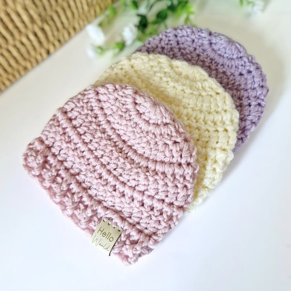 Hello World Crochet Baby Hat – Handmade Baby Shower Gift