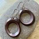 Eco purple tagua nut hoop earrings