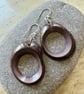 Eco purple tagua nut hoop earrings