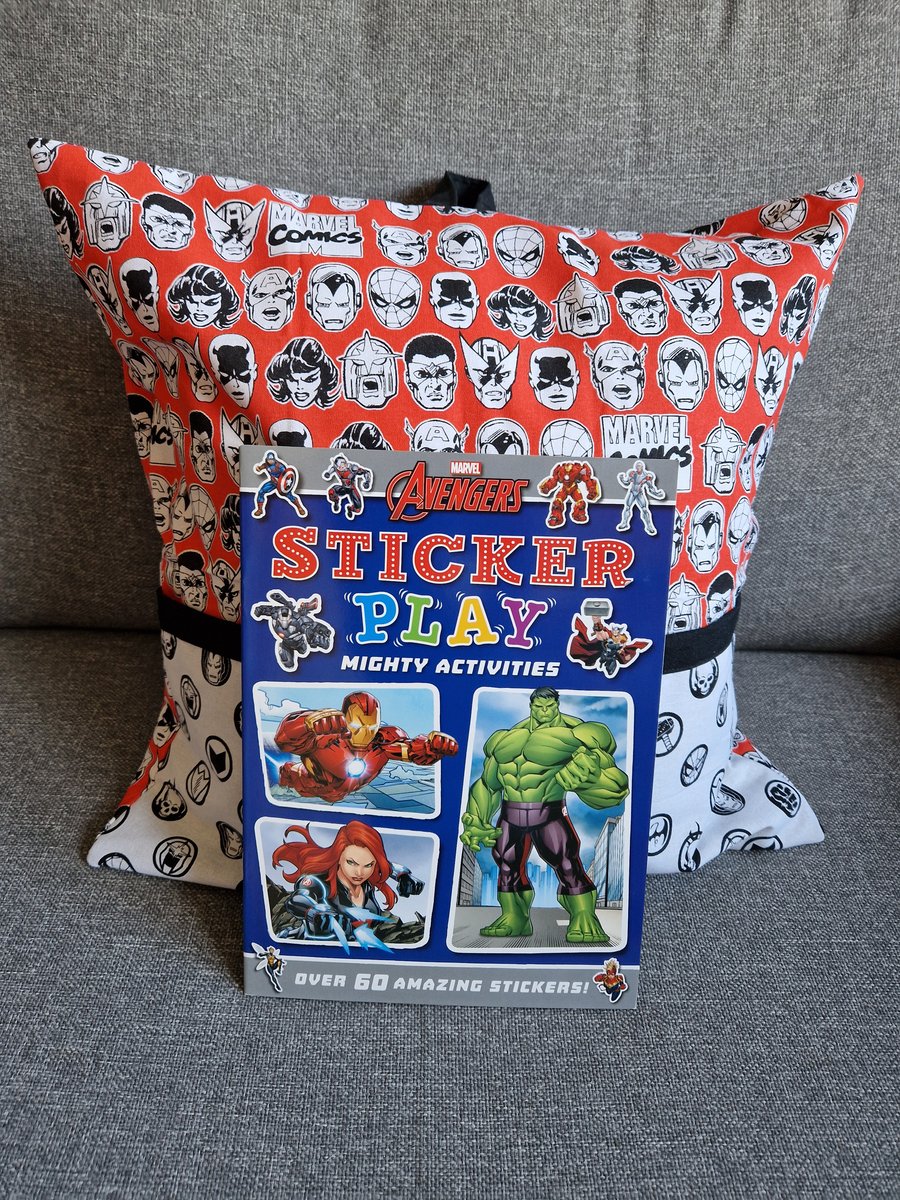 Superheroes reading pillow with activity book