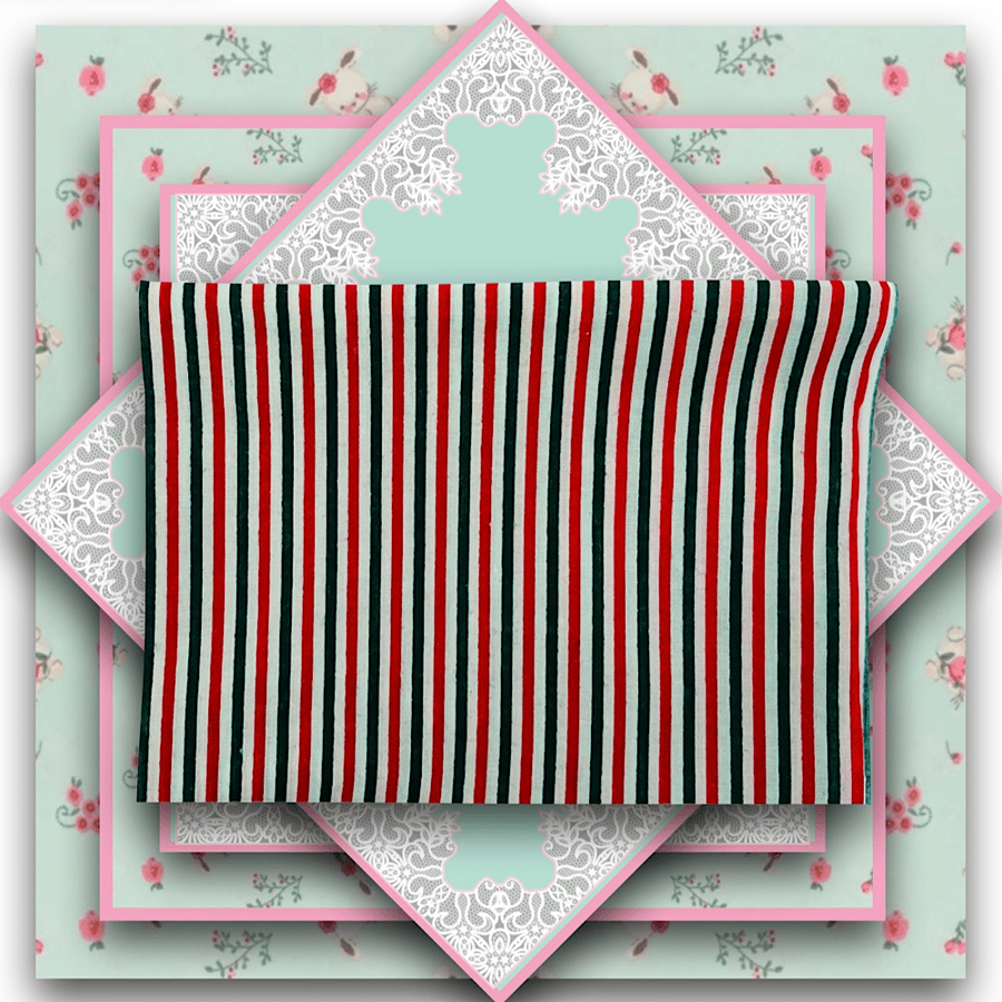 Sale Item - Red and Green Stripes Fat Eighth