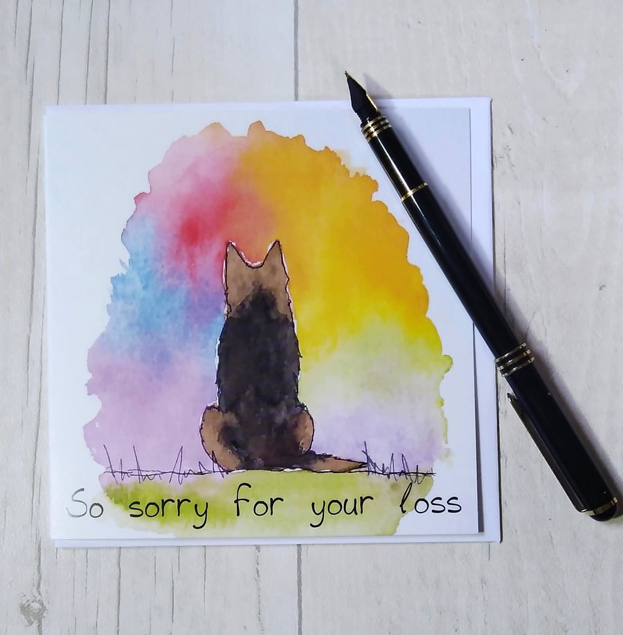 German Shepherd memories, sympathy card. Dog loss card, Dog bereavement card