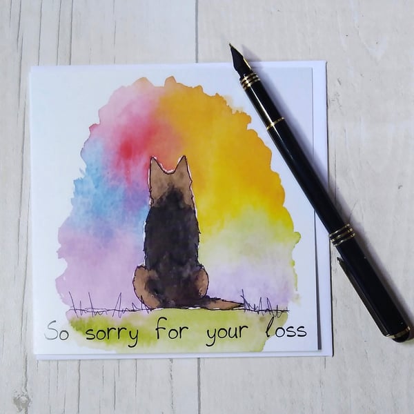 German Shepherd memories, sympathy card. Dog loss card, Dog bereavement card