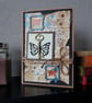 Butterfly mixed media card handmade blue keepsake - Image 2