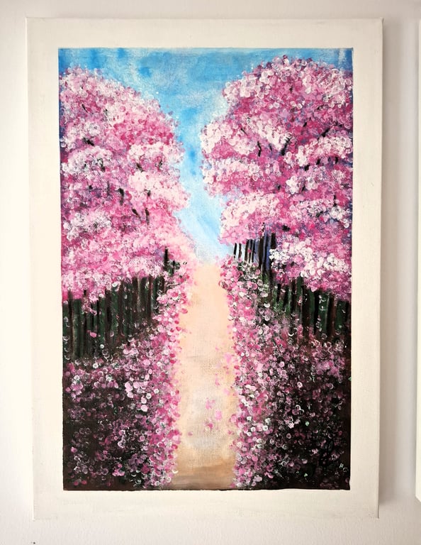 Original Painting - Abstract Art –"A walk through blossoms" - Home Decor