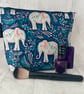 Makeup bag, elephants