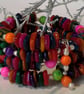 Mother of Pearl & Howlite Multicoloured Memory Wire Bangle