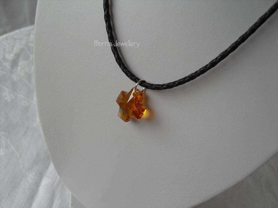 Cross on Waxed Cord Mans Necklace