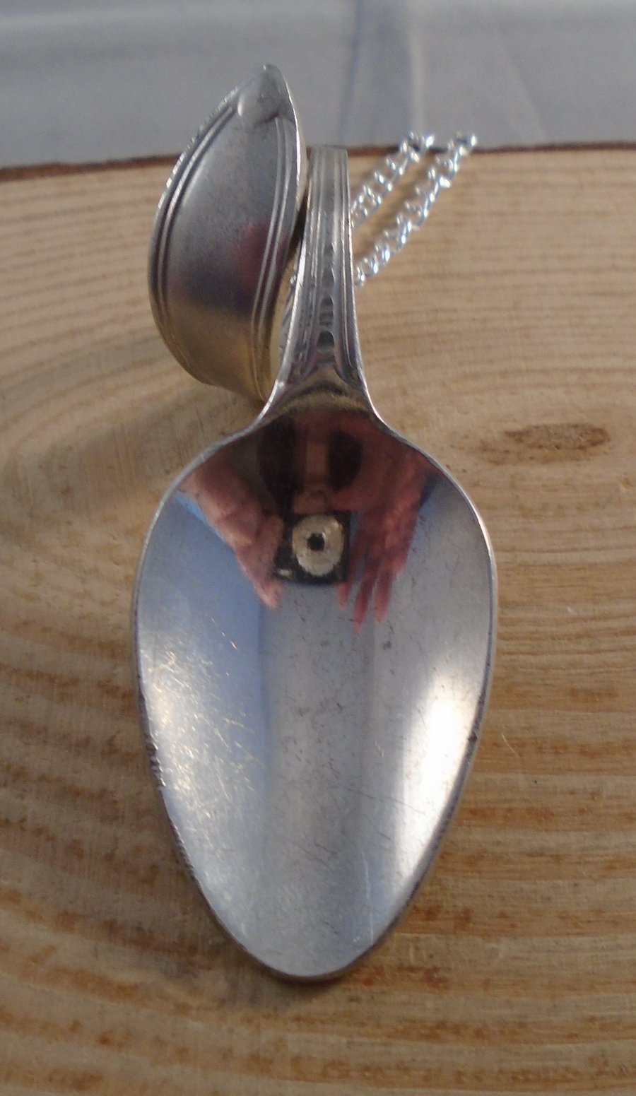 Upcycled Stainless Steel Twist Spoon Necklace SPN041916
