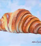Croissant Oil Painting – Original & Framed – A Gift to Bring Smiles!