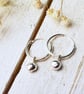 Silver drop hoop earrings - Image 1