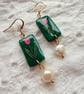 Pink Tulip Pearl Drop Earrings - Image 2