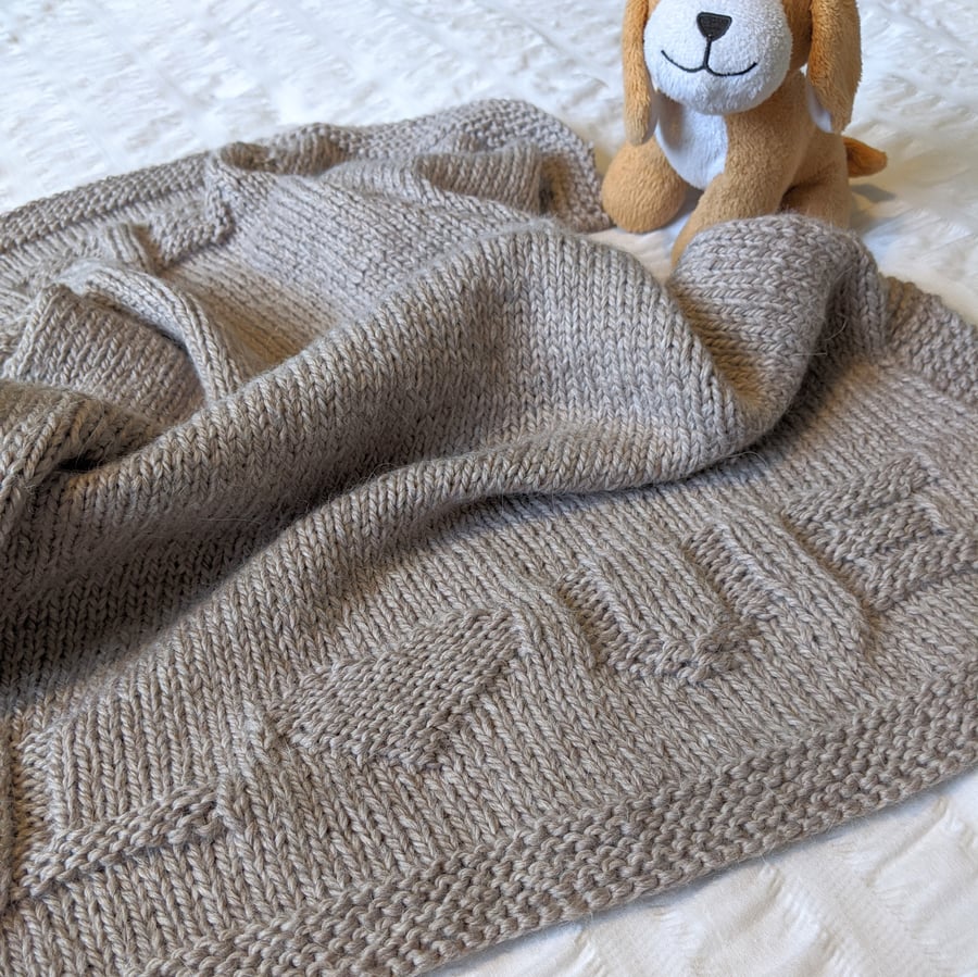 SALE Chunky knit 'Baby Love' blanket